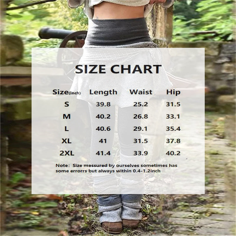 Women's Color Block Irregular Print Legging Skirt - Retro Style Layering Skort For Spring&Fall